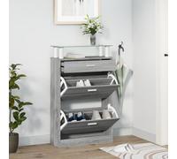 Vidaxl Shoe Cabinet Grey Sonoma 63X24X104 Cm Engineered Wood