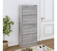 Vidaxl Shoe Cabinet Grey Sonoma 63X24X147 Cm Engineered Wood