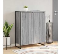 Shoe Cabinet Grey Sonoma 79x36x100cm Engineered Wood Steel Legs 2-Door Tall