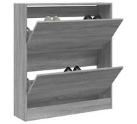 vidaXL Shoe Cabinet Grey Sonoma 80x21x87.5 cm Engineered Wood