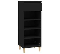 vidaXL Shoe Cabinet Hallway Living Room Furniture Shoe Storage Rack Organiser Cupboard Shelf Stand Holder Storage Unit Black Engineered Wood