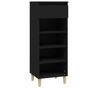 vidaXL Shoe Cabinet Hallway Living Room Furniture Shoe Storage Rack Organiser Cupboard Shelf Stand Holder Storage Unit Black Engineered Wood
