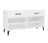 vidaXL Shoe Cabinet High Gloss White Engineered Wood Shoe Storage Cupboard