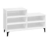 vidaXL Shoe Cabinet Hallway Living Room Shoe Storage Rack Organiser Cupboard Shelf Stand Holder Storage Unit High Gloss White Engineered Wood