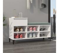vidaXL Shoe Cabinet High Gloss White 102x36x60 cm Engineered Wood 02 UK HOT
