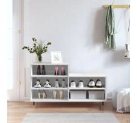 vidaXL Shoe Cabinet High Gloss White 102x36x60 cm Engineered Wood