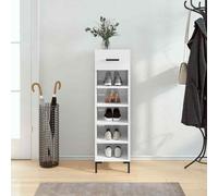 vidaXL Shoe Cabinet High Gloss White 30x35x105 cm Engineered Wood 05 UK HOT