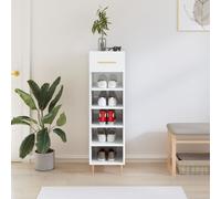 vidaXL Shoe Cabinet High Gloss White 30x35x105 cm Engineered Wood