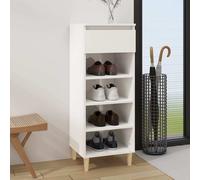 vidaXL Shoe Cabinet High Gloss White 40x36x105 cm Engineered Wood UK HOT