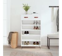 vidaXL Shoe Cabinet High Gloss White 60x35x105 cm Engineered Wood
