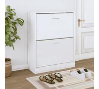 Vidaxl Shoe Cabinet High Gloss White 63X24X81 Cm Engineered Wood
