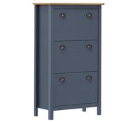 Vidaxl Shoe Cabinet Hill Grey 72X35X124 Cm Solid Pine Wood