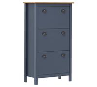 vidaXL Shoe Cabinet Hill Grey 72x35x124 cm Solid Pine Wood