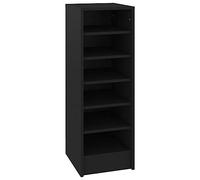 vidaXL Shoe Cabinet Black 31.5x35x90 cm Engineered Wood LSO UK