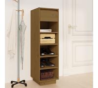 vidaXL Shoe Cabinet Honey Brown 34x30x105 cm Solid Wood Pine UK NEW