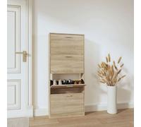 Vidaxl Shoe Cabinet Oak 59X17X150 Cm Engineered Wood