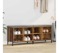 vidaXL Shoe Cabinet Old Wood 131 x 35 x 50 cm Engineered Wood and Iron