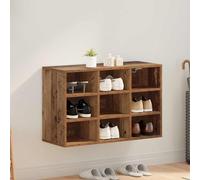 Shoe Cabinet Old Wood 77.5x30x51cm Engineered Wood 9-Shelf Hallway Slim Storage