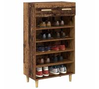 vidaXL Shoe Cabinet Plain Old Wood 60 x 35 x 105 cm Engineered Wood, Rectangular, Rustic, Storage Solutions for Your Home, Featuring Unique Designs, Multi-Functional Options, and Quality Materials