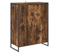 vidaXL Shoe Cabinet Smoke Oak 79 x 36 x 100 cm Engineered Wood, Living Room, Rectangular, Durable, Stylish Furniture for Modern Spaces, Enhance Your Home Design