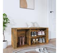 vidaXL Shoe Cabinet Smoked Oak 100x35x45 cm Engineered Wood NEW