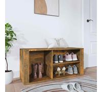 vidaXL Shoe Cabinet Smoked Oak 100x35x45 cm Engineered Wood UK HOT