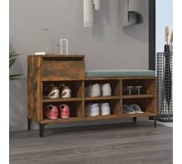 vidaXL Shoe Cabinet Smoked Oak 102x36x60 cm Engineered Wood UK GF0