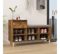 vidaXL Shoe Cabinet Smoked Oak 102x36x60 cm Engineered Wood