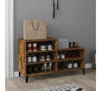 vidaXL Shoe Cabinet Smoked Oak 102x36x60 cm Engineered Wood