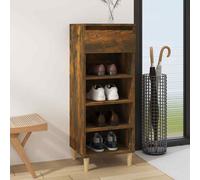 vidaXL Shoe Cabinet Smoked Oak 40x36x105 cm Engineered Wood UK NEW