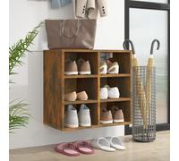(smoked oak, 1) vidaXL Shoe Cabinet Hallway Wall Mounted Shoe Storage Rack Shelf Cupboard