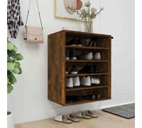 vidaXL Shoe Cabinet Smoked Oak 60x35x70 cm Engineered Wood UK HOT