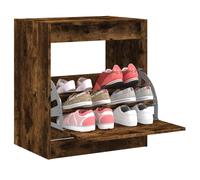 Shoe Cabinet Smoked Oak 60x42x69 cm Engineered Wood Slim Hallway Storage Compact
