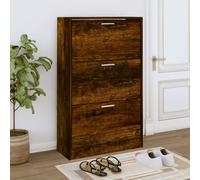vidaXL Shoe Cabinet Smoked Oak 63x24x103 cm Engineered Wood