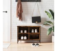 vidaXL Shoe Cabinet Smoked Oak 69x35x50 cm Engineered Wood