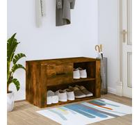 vidaXL Shoe Cabinet Smoked Oak 80x35x45 cm Engineered Wood NEW
