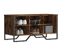 vidaXL Shoe Cabinet Smoked Oak 90x38x45.5 cm Engineered Wood UK