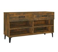 vidaXL Shoe Cabinet Smoked Oak Engineered Wood Hallway Shoe Storage Cupboard