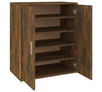 vidaXL Shoe Cabinet Smoked Oak Engineered Wood Shoe Cupboard Organiser Shelf
