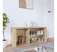 vidaXL Shoe Cabinet Sonoma Oak 100x35x45 cm Engineered Wood UK HOT
