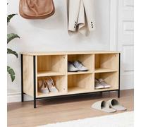 vidaXL Shoe Cabinet Sonoma Oak 100x35x50 cm Engineered Wood UK HOT