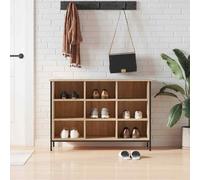 vidaXL Shoe Cabinet Sonoma Oak 100x35x70 cm Engineered Wood UK HOT