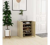 vidaXL Shoe Cabinet Sonoma Oak Chipboard Shoe Rack Storage Organiser Cabinet