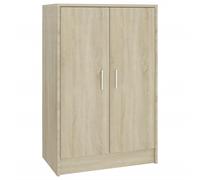 vidaXL Shoe Cabinet Sonoma Oak - Engineered Wood Hallway Shoe Organiser, Brown 60x35x92 cm