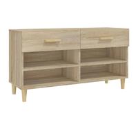 vidaXL Shoe Cabinet Sonoma Oak Engineered Wood Hallway Shoe Storage Cupboard