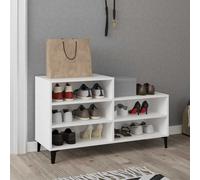 (White) vidaXL Shoe Cabinet Engineered Wood Home Shoe Cupboard Organiser Multi Colours