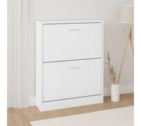 Vidaxl Shoe Cabinet White 59X17X81 Cm Engineered Wood