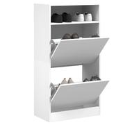 Vidaxl Shoe Cabinet White 60X34X116 Cm Engineered Wood