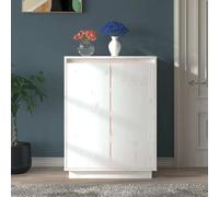 vidaXL Shoe Cabinet White 60x35x80 cm Solid Wood Pine UK HOT