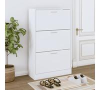 vidaXL Shoe Cabinet White 63x24x103 cm Engineered Wood